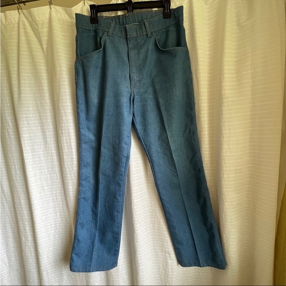 Vintage Wrangler jeans Light Denim Pant Trousers  bootcut 34x30 tag - Picture 3 of 13